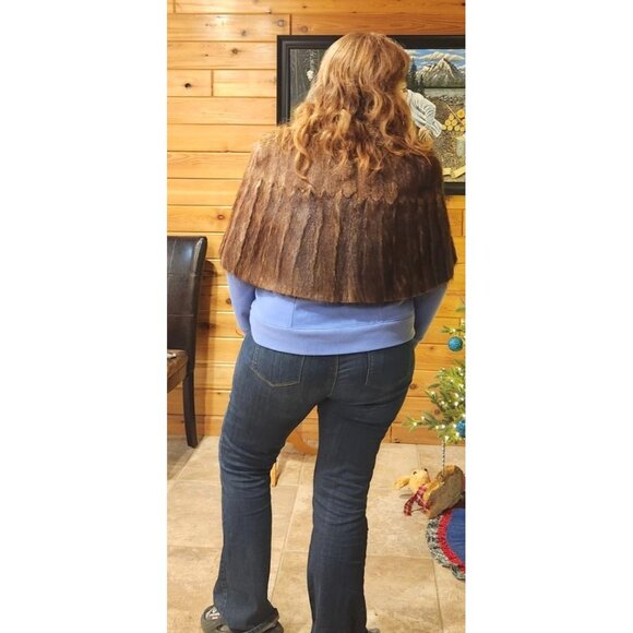 Vintage Genuine Mink Fur Stole Cape By Lewiston Fur Shop Lewiston Idaho - Picture 7 of 16